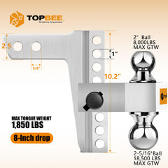 TopBee dual-ball assembly enables versatile towing options.