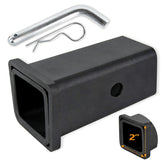 TOPBEE hitch adapter two-and-a-half-to-two exterior demonstrates universal compatibility for Class III/IV setups.