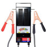 TOPDC car battery tester 6V/12V with secure carrying handle for easy transport.