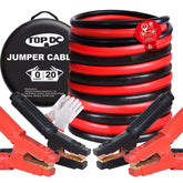 TOPDC heavy-duty jumper cables with 20 feet reach for easy car-to-car jump starts.