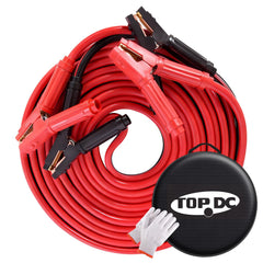 TOPDC jumper cables 30ft reach for safe vehicle starts.