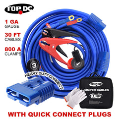 Emergency jump start readiness with high peak power from TOPDC cables.