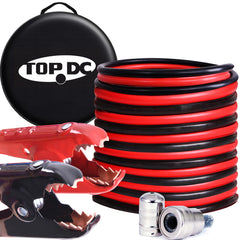 TOPDC TD-P0220 2-gauge jumper cables ready for jump starts