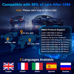 TopDiag T200 packaging highlights multilingual support for global users