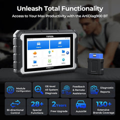 TOPDON AD900BT 6300mAh battery extends on-site diagnostic sessions