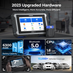 TOPDON AD900BT 7-inch touchscreen displaying clear results and menus