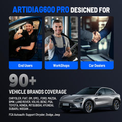 ECU Identification results from ArtiDiag600 Pro streamline diagnostics