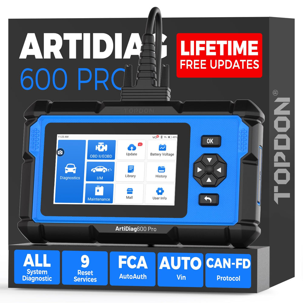 Topdon ArtiDiag600 Pro front panel for easy on-site vehicle diagnostics