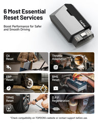 TOPDON CarPal-US reset menu enabling six maintenance tasks