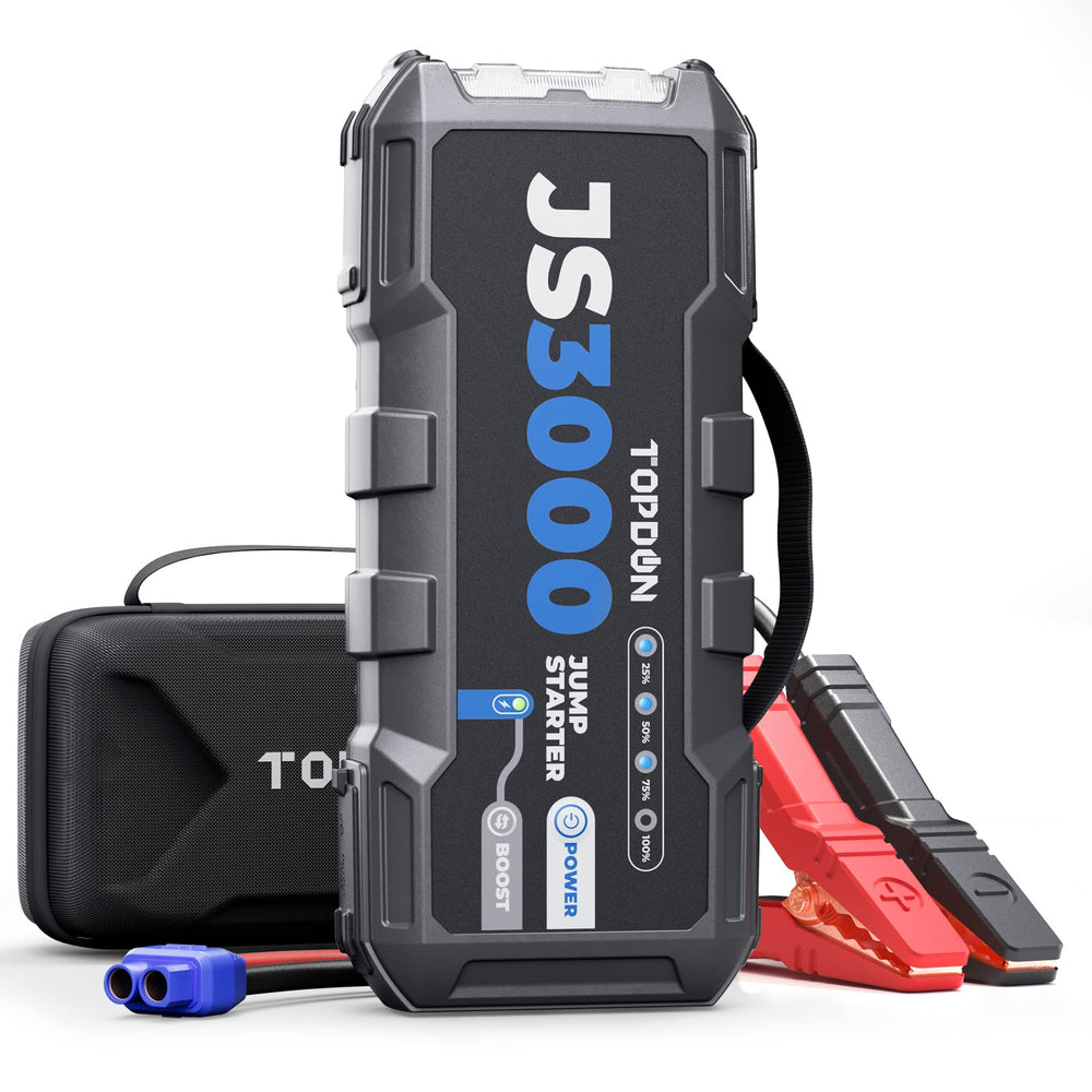 TOPDON JS3000 peak amps enable quick starts for most 12V batteries