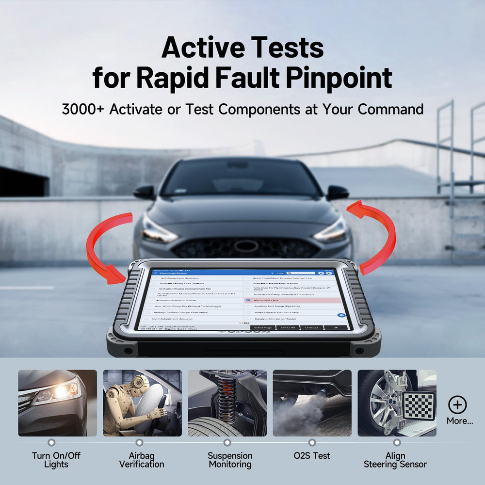 TOPDON Phoenix Plus 2 bidirectional control enables real-time testing.