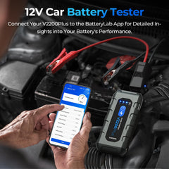 TOPDON V2200PLUS battery tester app checks health and start reasons