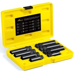 Topec 8-piece spline lug nut socket set for versatile wheel lock removal