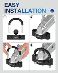 TOPICK all-weather rubber caps shield the locking mechanisms from elements.