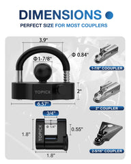 TOPICK coupler latch lock provides reliable securing versatility.