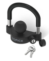 TOPICK trailer coupler lock with 11-position bolt for secure travel