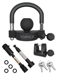 TOPICK trailer hitch lock set all-in-one kit secures your trailer quickly.