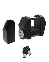 TOPICK Trailer Lock front view shows secure fit for wide couplers.