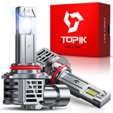 TOPIK 9005HB3 bulb front view delivers ultra-bright beam for night driving