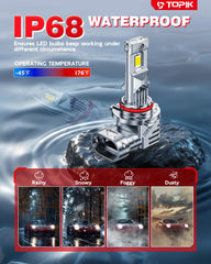 TOPIK 9006 LED bulbs broad vehicle compatibility with minimal flicker