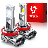 Topik brightest H11/H8/H9 LED bulbs illuminate the road with 6500K cool white light.