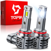 TOPIK upgraded 9006 HB4 front view with bright, clear night visibility