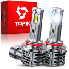 TOPIK upgraded 9006 HB4 front view with bright, clear night visibility