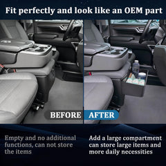 TopINSTALL ABS-material tray adds durable storage without interfering with legroom.
