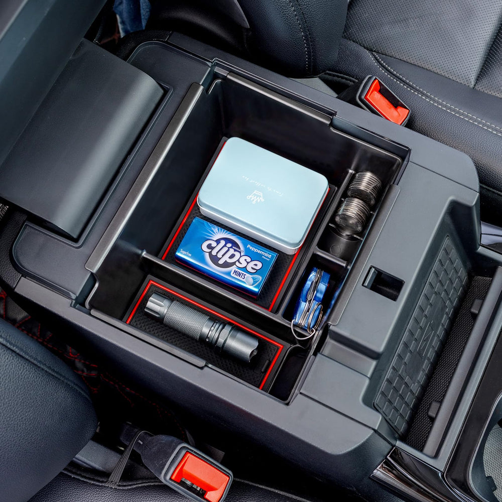 TopInstall Ford Explorer console organizer tray keeps 2020-2026 essentials neatly in reach.