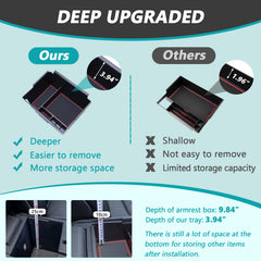 TopInstall Ford Explorer deep armrest storage box keeps clutter off the lid and accessible.