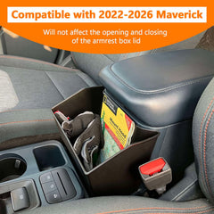 TOPINSTALL Maverick console storage box side profile showing snug fit