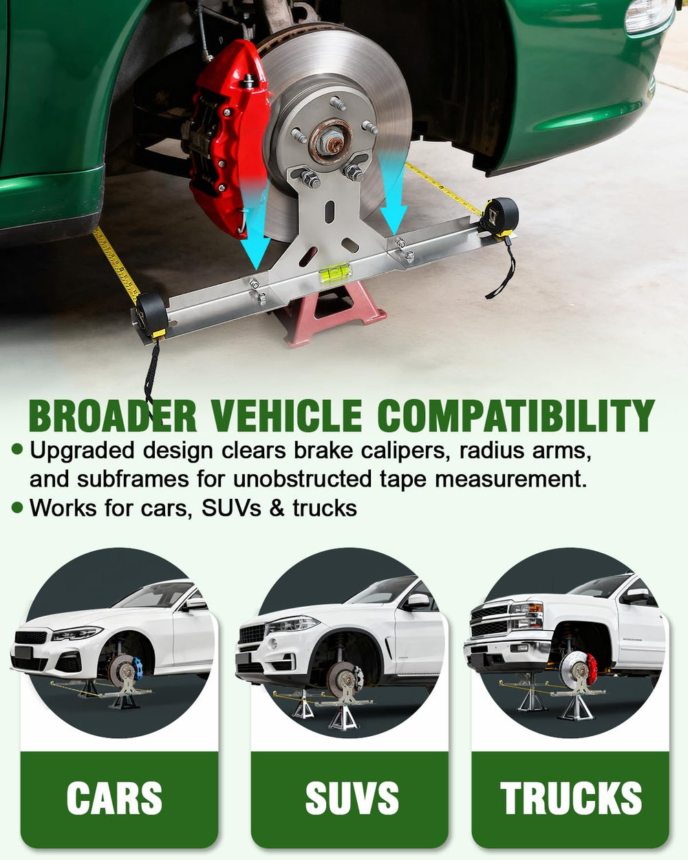 Toplamper hub stands provide stable support during measurements.
