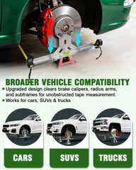 Toplamper hub stands provide stable support during measurements.