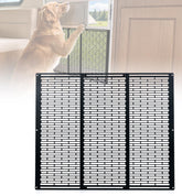 Toplamper reinforcement-panel on RV screen door strengthens high-traffic entry.