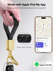 TopMade keychain showing Apple Find My integration for real-time tracking