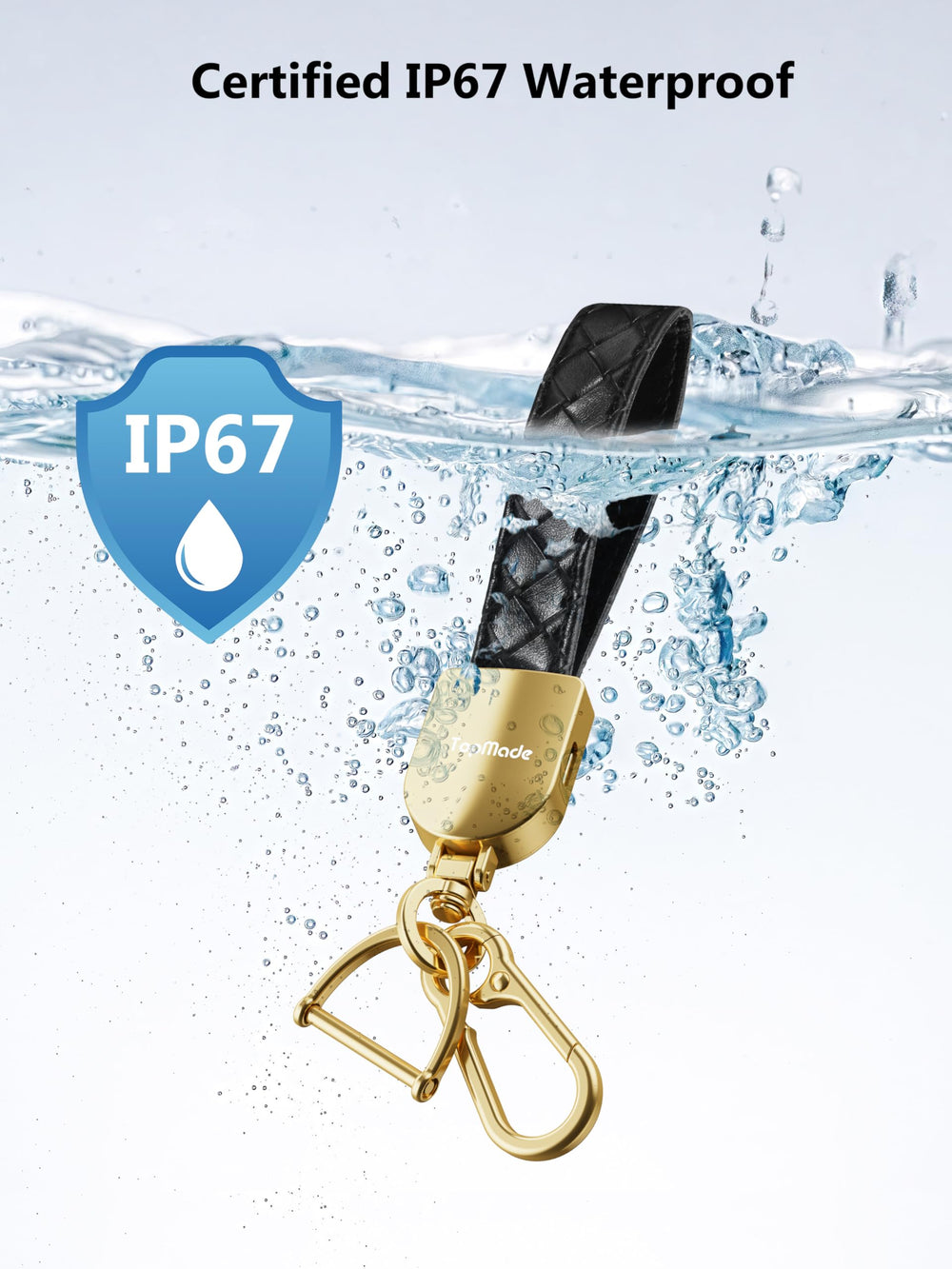 TopMade IP67 waterproof keychain protecting against dust and water