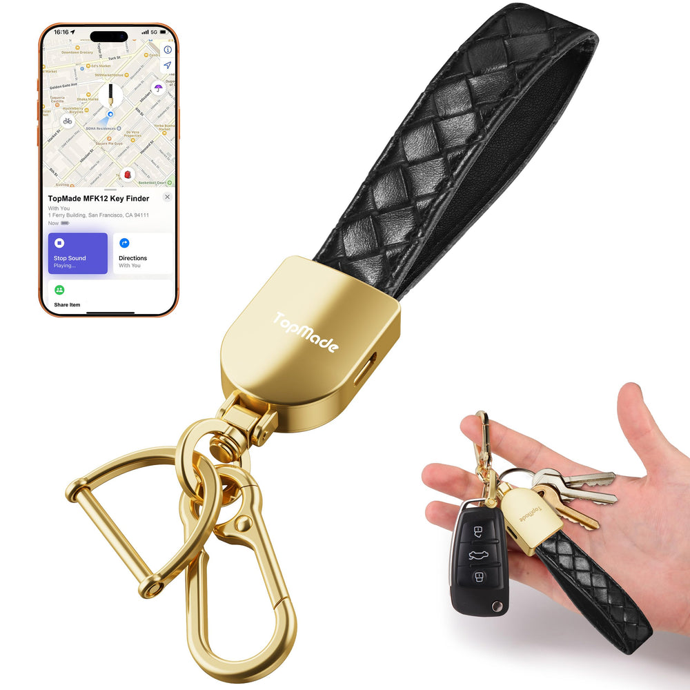 TopMade leather strap keychain with refined texture for daily use