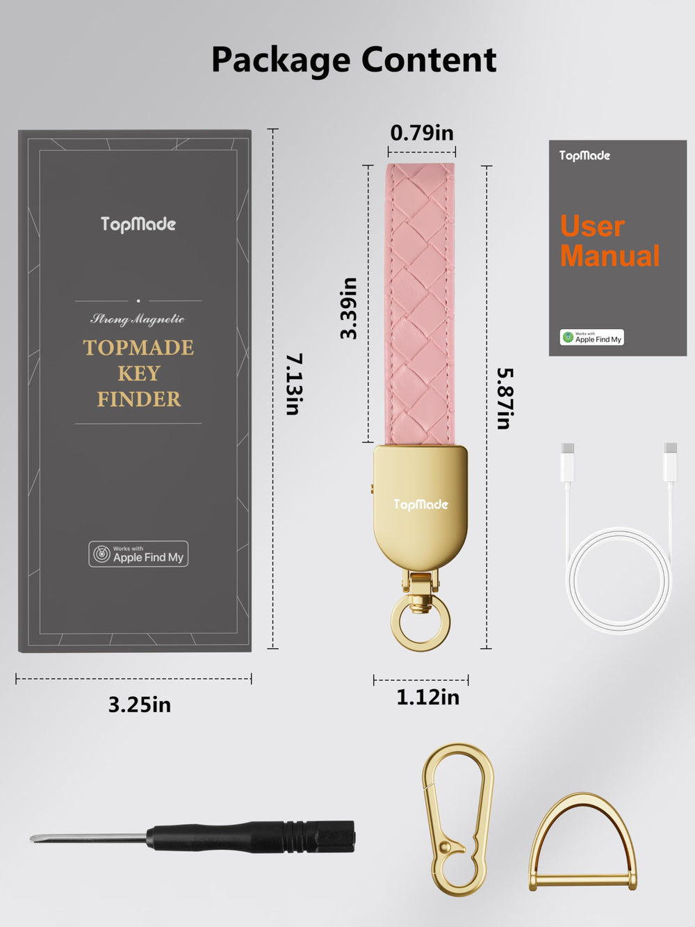 TopMade compact keychain packaging content and accessories