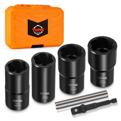 Topme lug nut removal tool with half-inch drive kit for quick wheel repairs.