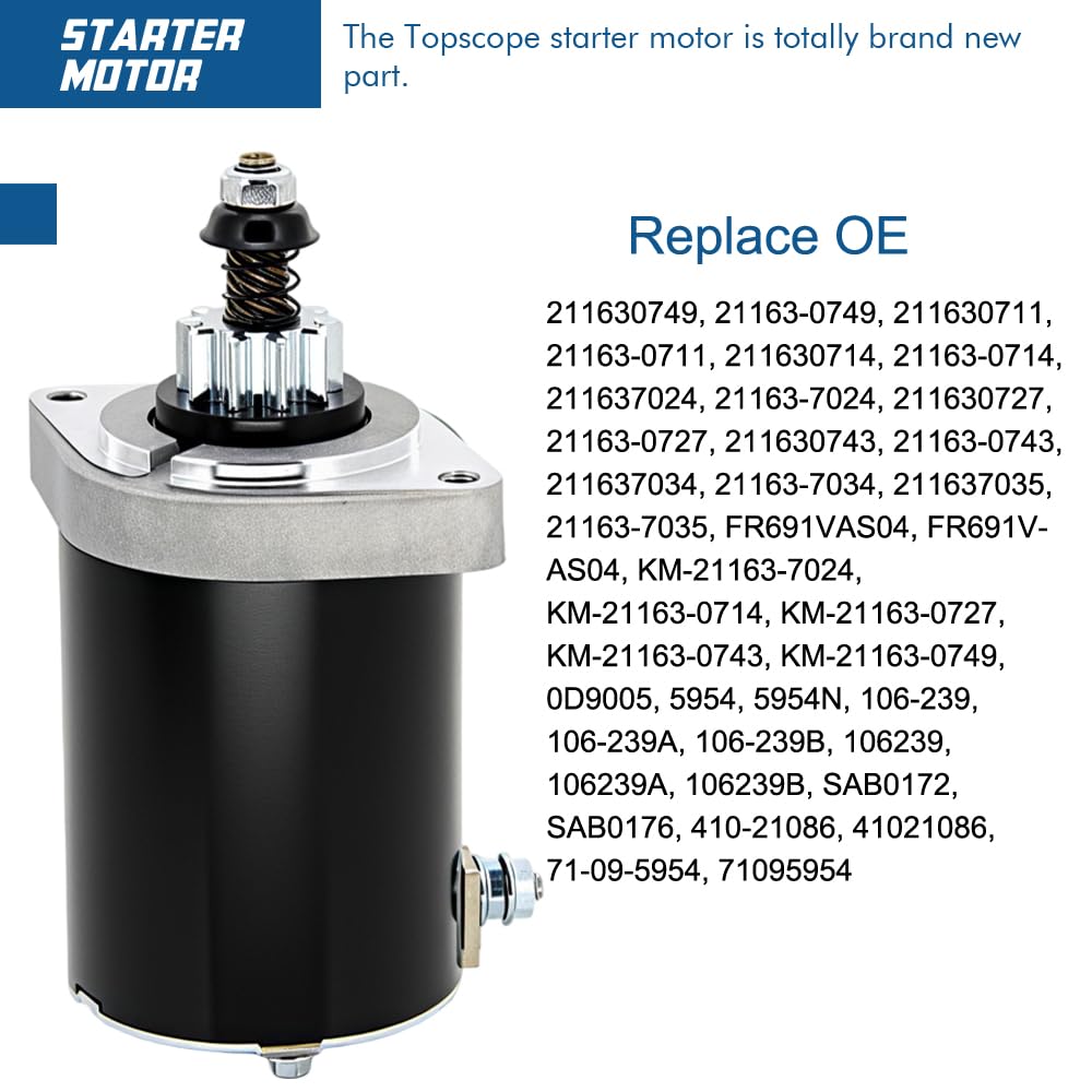 TOPSCOPE Cub Cadet Z-Force starter fit image, illustrating broad engine compatibility