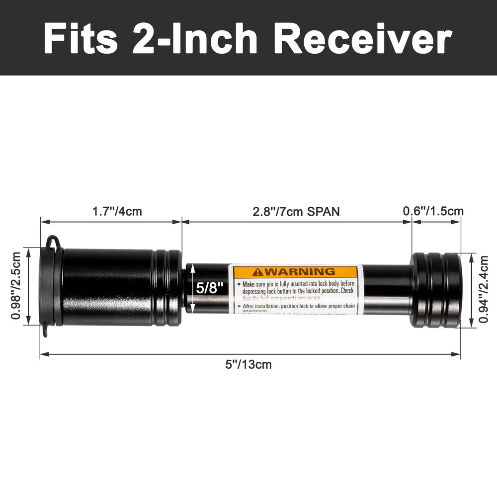 TOPSHINE keyed-alike hitch pin lock with four identical keys.