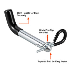 TOPSHINE tapered-end hitch pin aids easy insertion into receiver