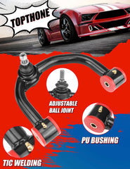 TOPTHANE two-year warranty front upper control arm with lifetime replaceable bushings for long-term support.