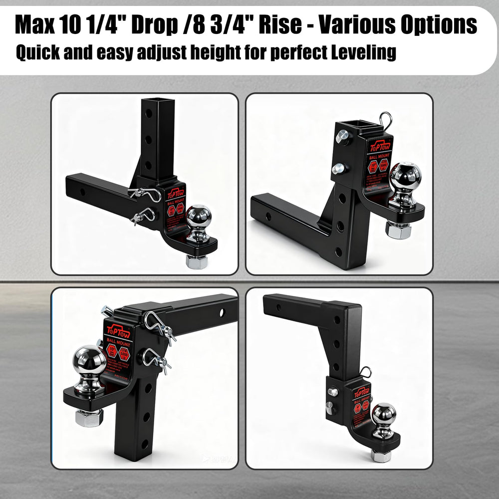 TOPTOW hitch pin and clip set for quick, secure mounting