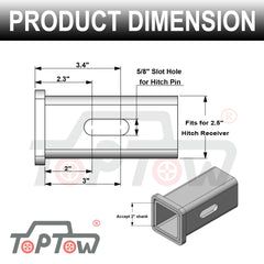 TOPTOW 64028S universal 5/8 inch hole supports hitch pin kit or lock