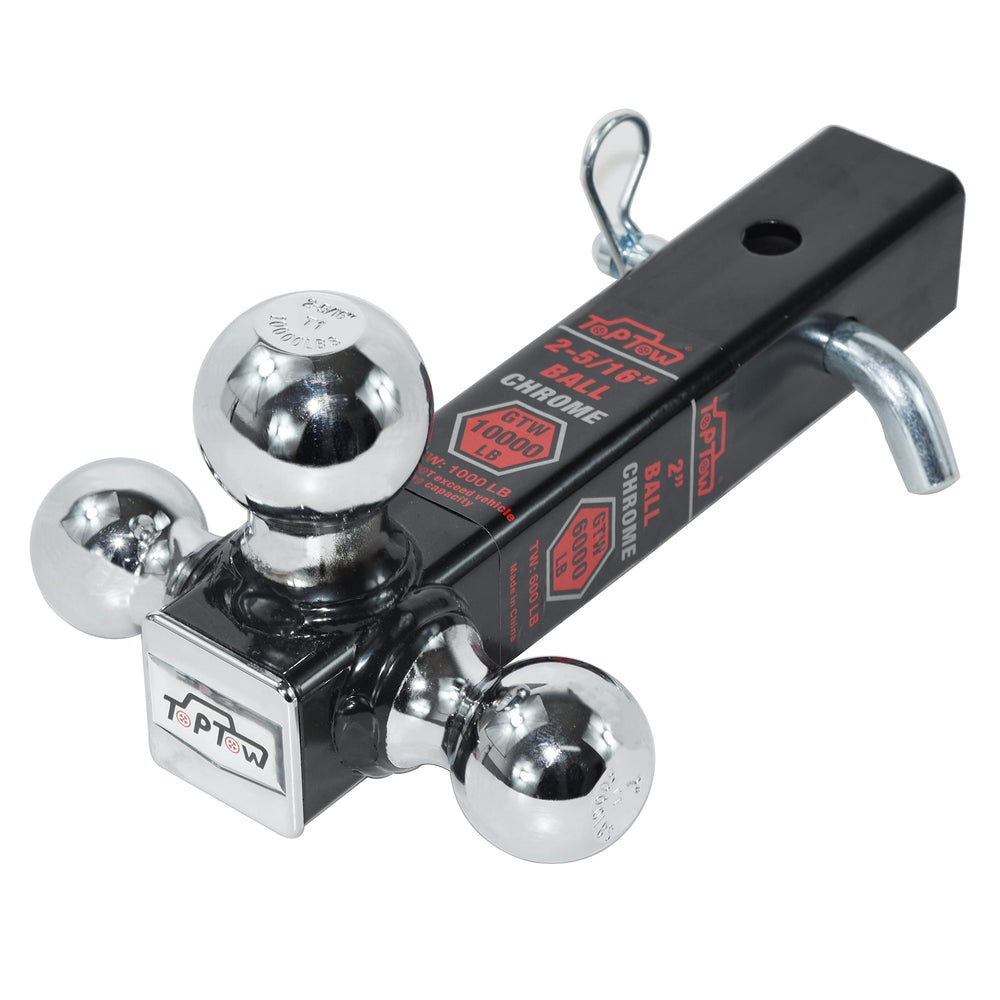 TOPTOW 64173HP tri-ball mount with multiple ball sizes enables versatile towing
