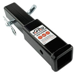 TOPTOW hitch extender 7in extension increases rear clearance for racks.