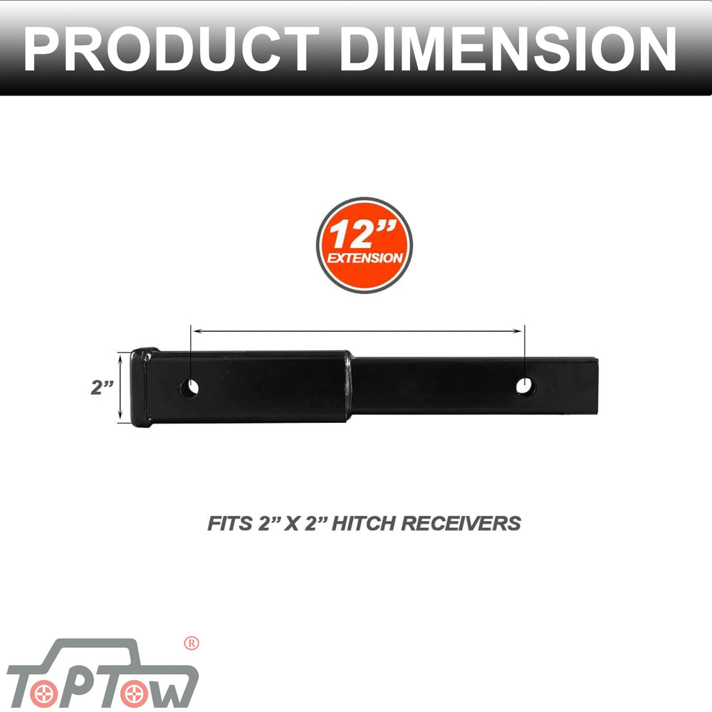 TOPTOW included 5/8 inch hitch pin and clip simplifies installation.