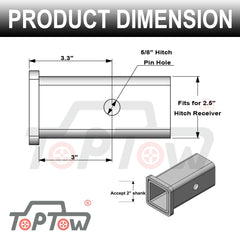 Lip design aids quick, slip-free alignment inside the 2.5 in sleeve.