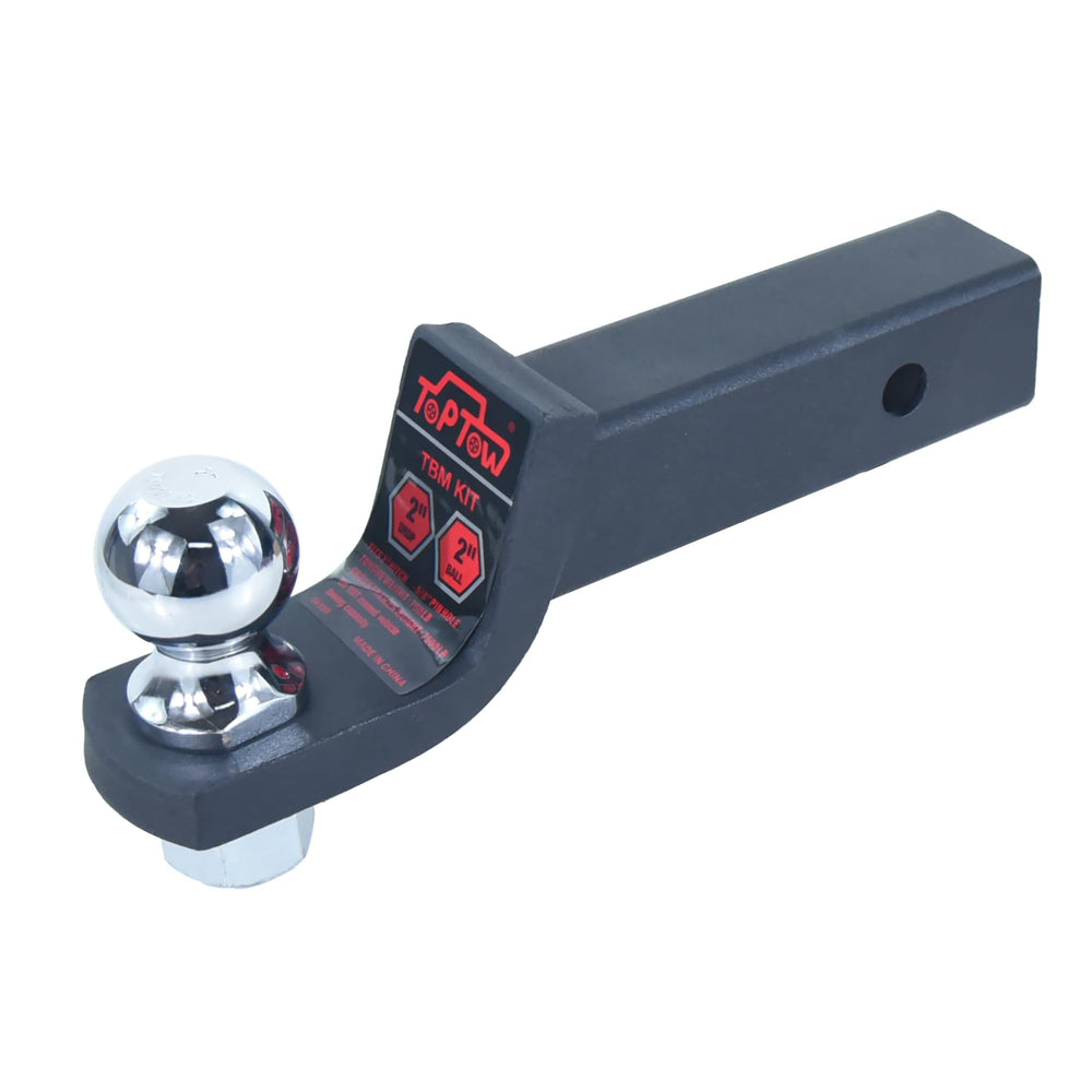 TOPTOW matte black powder coat finish resists corrosion in outdoor towing.